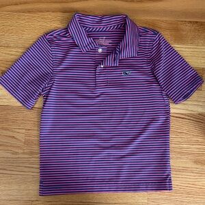 Vineyard Vines Kids Polo in Navy and Pink